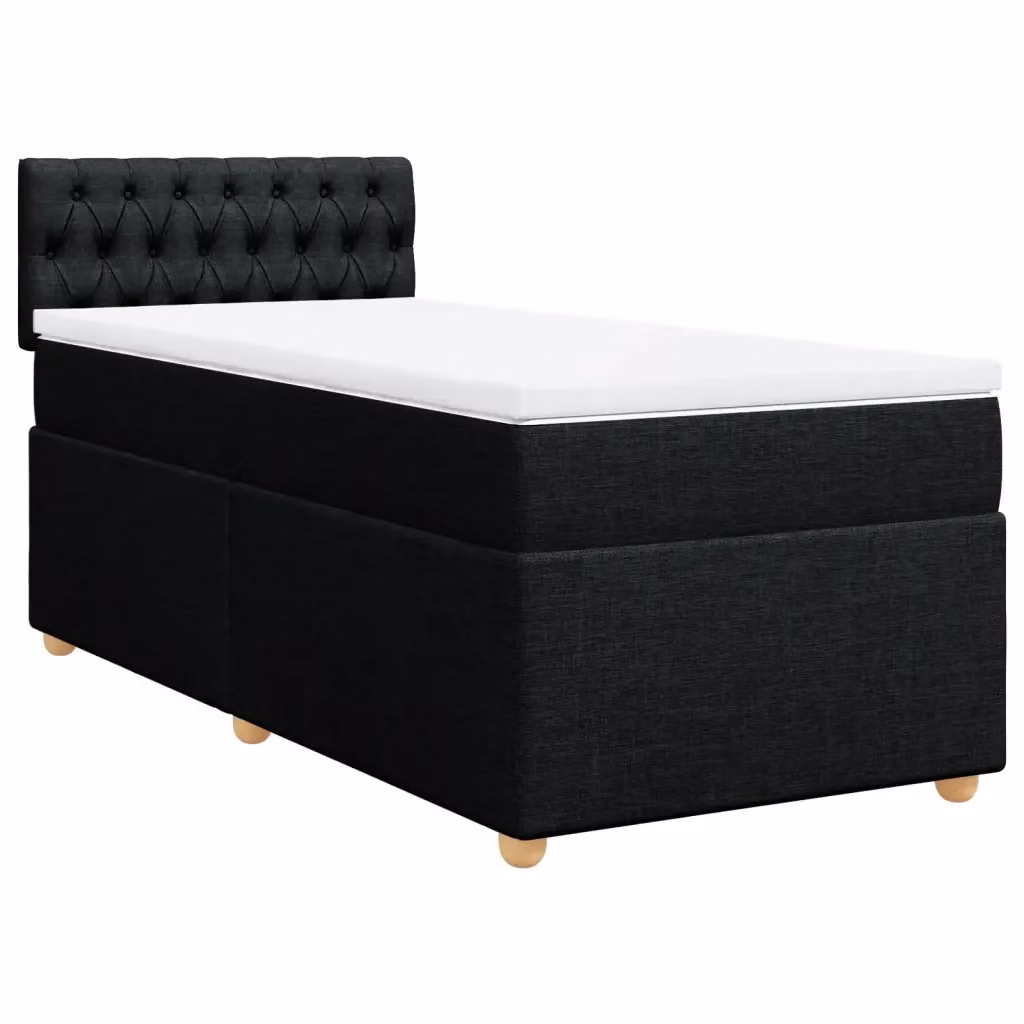 Letto a molle con materasso vidaXL in tessuto nero e bianco L/P/H: 200 x 90 x 76,7 cm – 2