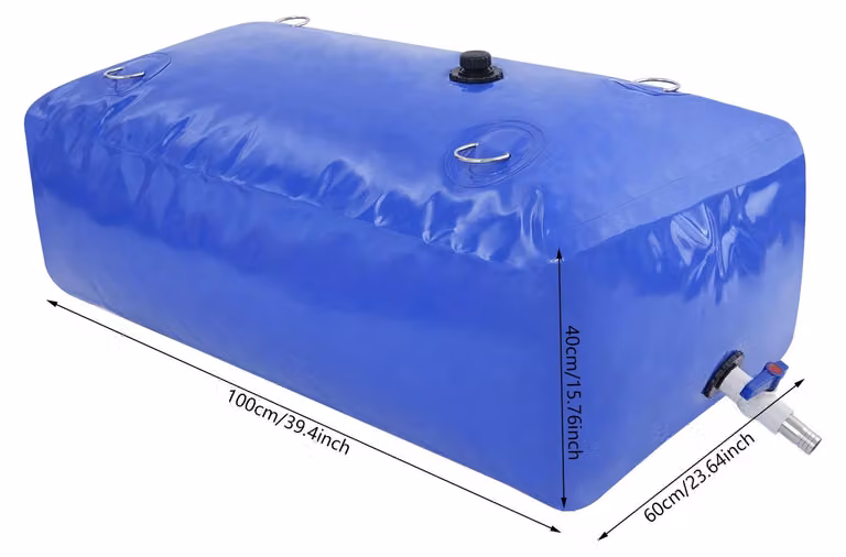 Serbatoio per l'acqua, capacità 240 litri, design pieghevole, colore blu