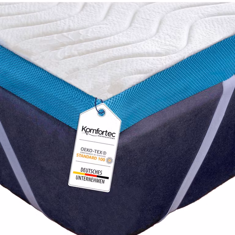 Materasso topper in viscosa, dimensioni 140x200 cm, altezza 7,5 cm, con rivestimento in Aloe Vera
