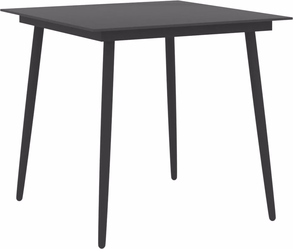 Maison Exclusive - Tavolo da pranzo da giardino nero 80x80x74 cm in acciaio e vetro