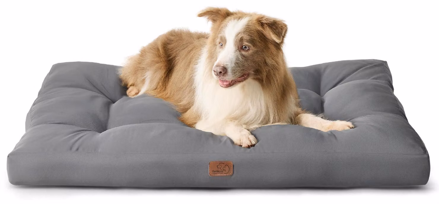 Cuccia per cani lavabile BEDSURE, modello Oxford, adatta a cani di grossa taglia, dimensioni 111x89 cm, colore grigio