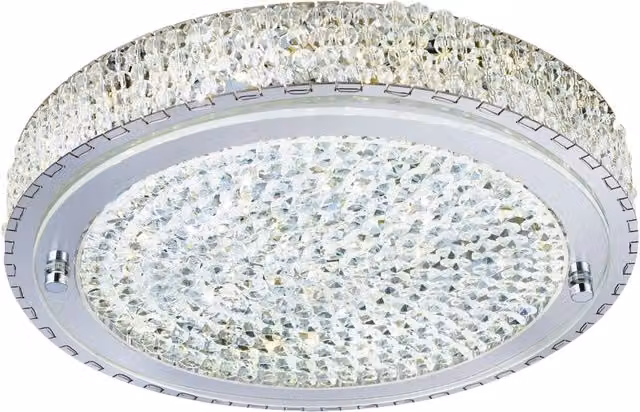 Plafoniera Contemporanea Florida Acciaio Cromo Vetro Grigio Led 22,8W 4000K