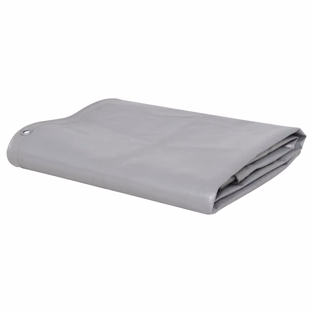 Telo di copertura vidaXL grigio con rivestimento in PVC 6 x 8 m – 1