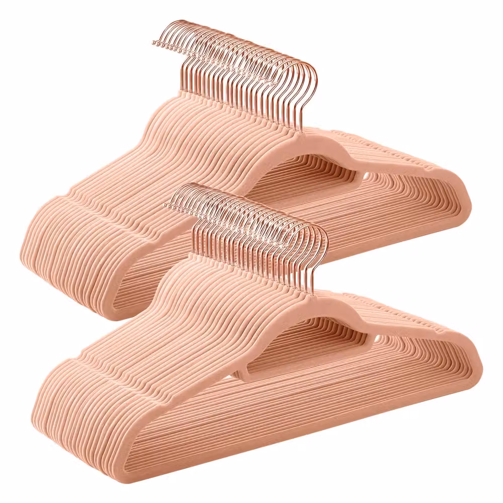 Grucce in Velluto con Ganci Oro Rosa, Oro Rosa / Set di 50