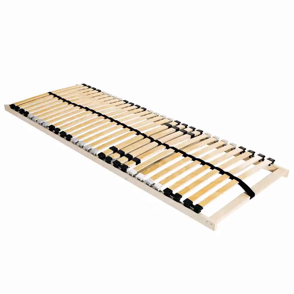 Base a doghe vidaXL in legno di faggio massello, Marrone, L: 70 cm x P: 190 cm