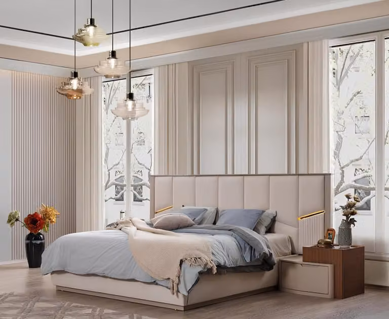Exklusives Doppelbett Polsterbetten Schlafzimmer Moderne Einrichtung