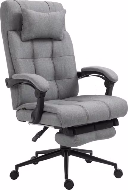 Sedia da ufficio ergonomica con funzione reclinabile ¨C Xylo ¨C Grigio chiaro tessuto lino