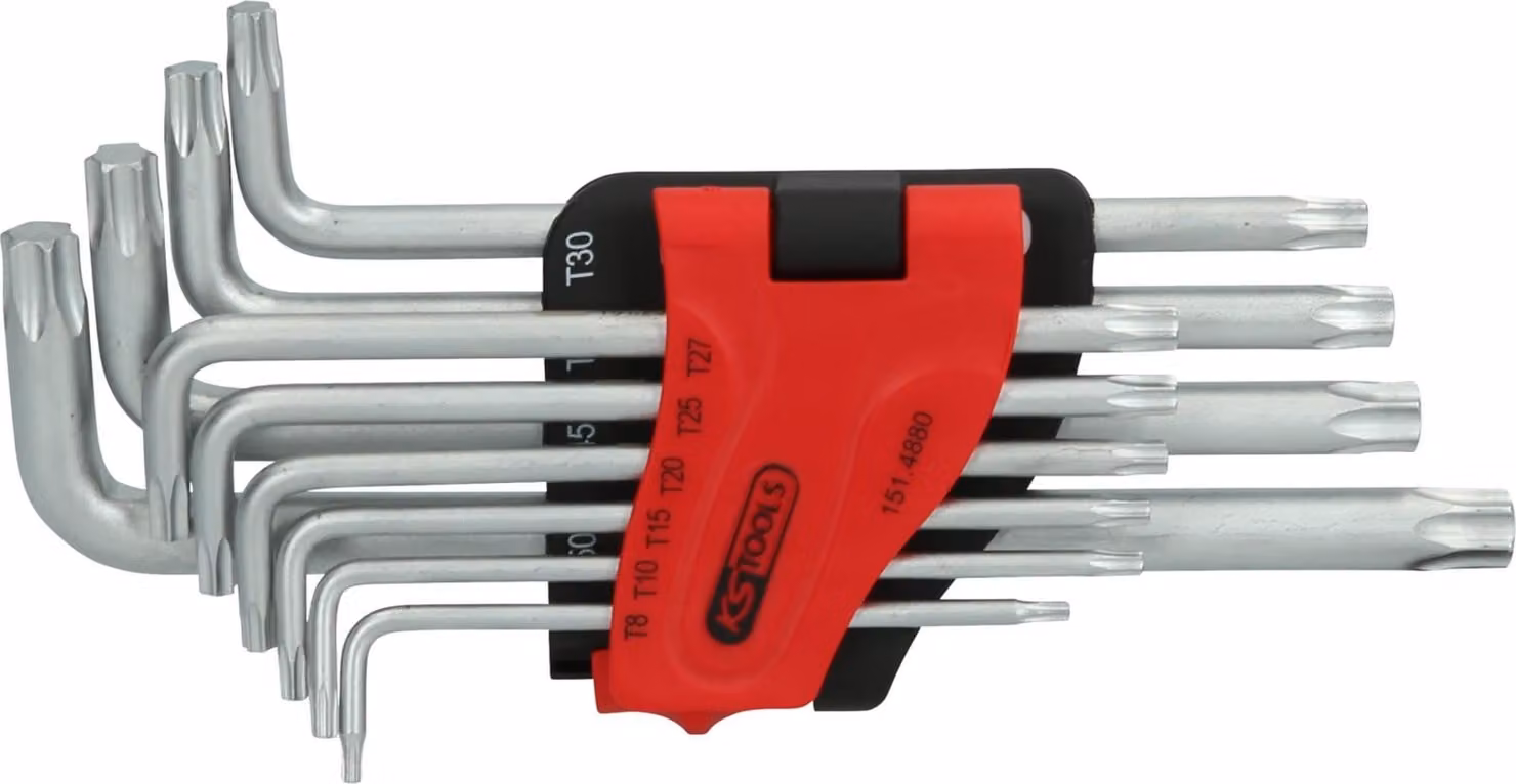 KS TOOLS Set di cacciaviti angolari Torx cromo opaco 151.4880