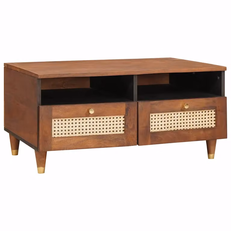 vidaXL Tavolino da salotto moderno in legno di mango massello marrone L: 80 cm, P: 54 cm, H: 40 cm