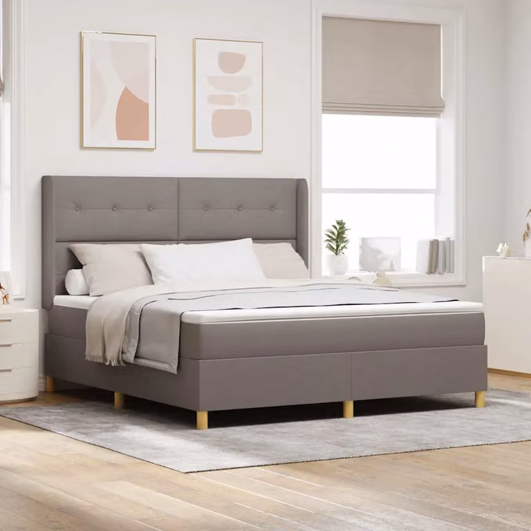Letto a molle con testiera Talpa vidaXL in tessuto, L/P: 180 x 200 cm