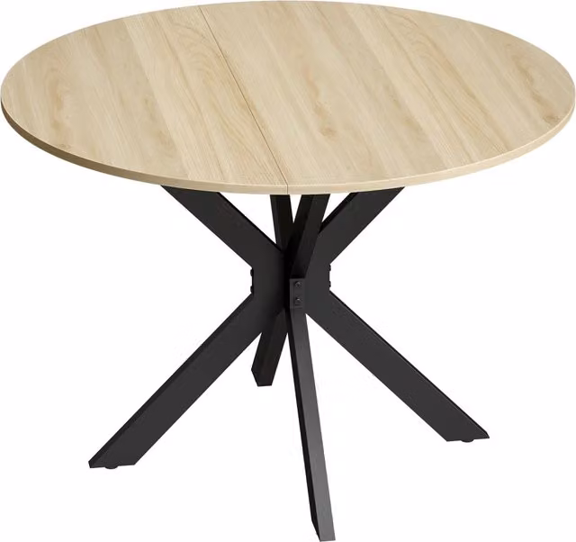 Tavolo Rotondo a Ribalta Pieghevole GIORDANOSHOP in Legno e Metallo, Colore Marrone e Nero, Ø 110 x H 76 cm – 1