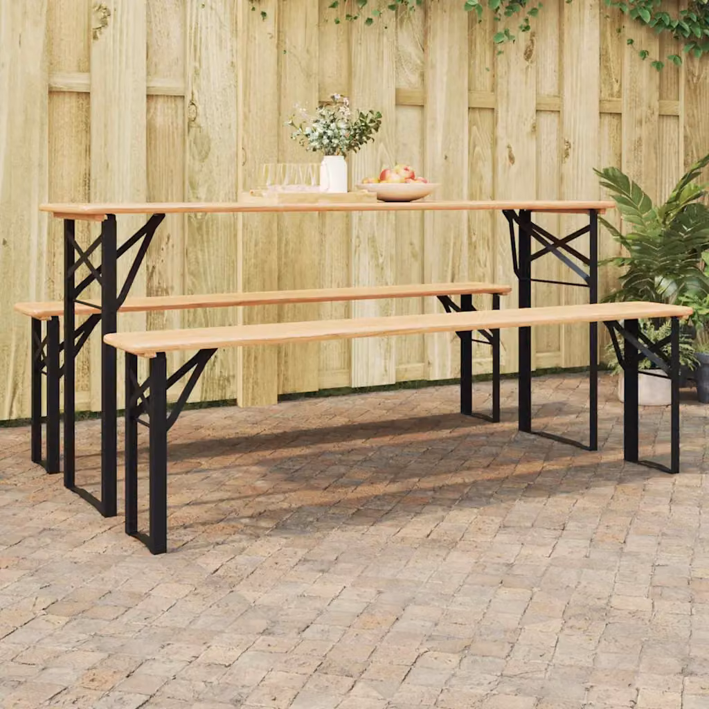 Set di 2 gambe per tavolo da birra vidaXL in metallo nero, design moderno a X, L/P/H: 39 x 3 x 75 cm