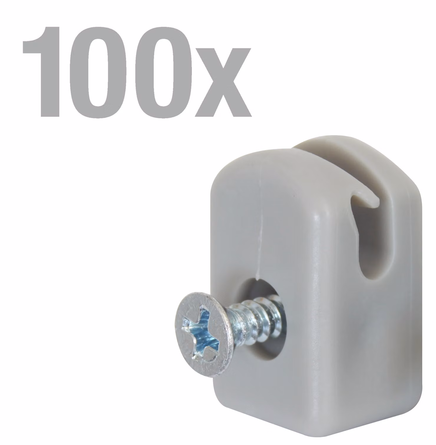 Alberts 836290 Portafilo di tensione con vite, plastica, grigio, set da 100
