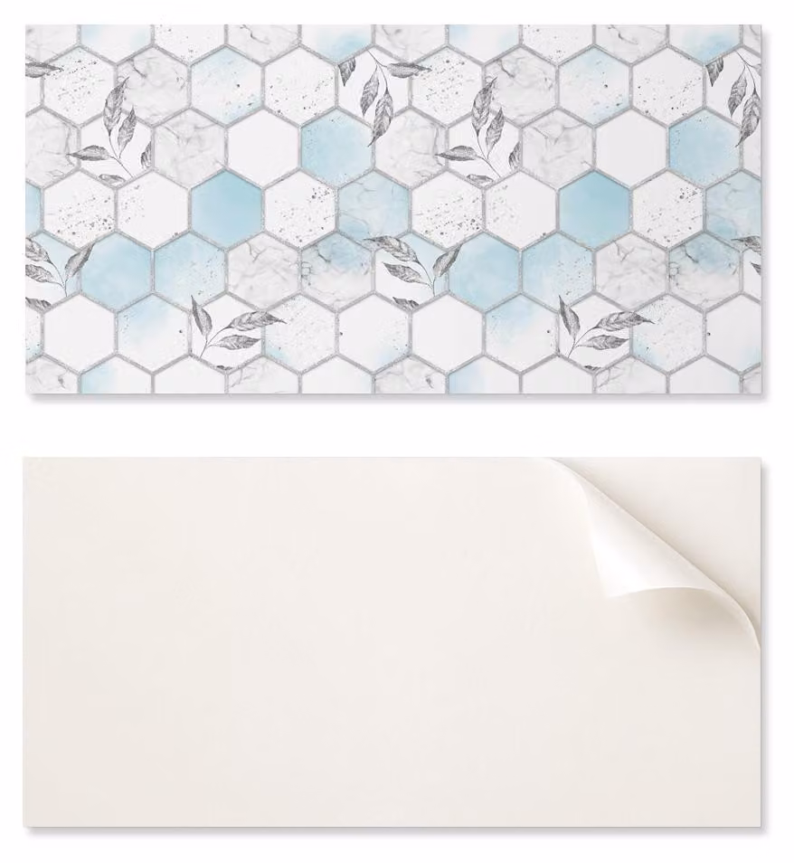Pannello decorativo autoadesivo in vinile, dimensioni 120x60 cm, motivo a esagoni