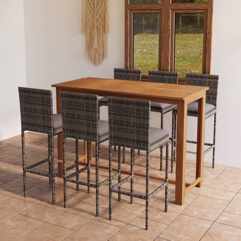 Maison Exclusive - Set da giardino da 7 pezzi con cuscini, grigio