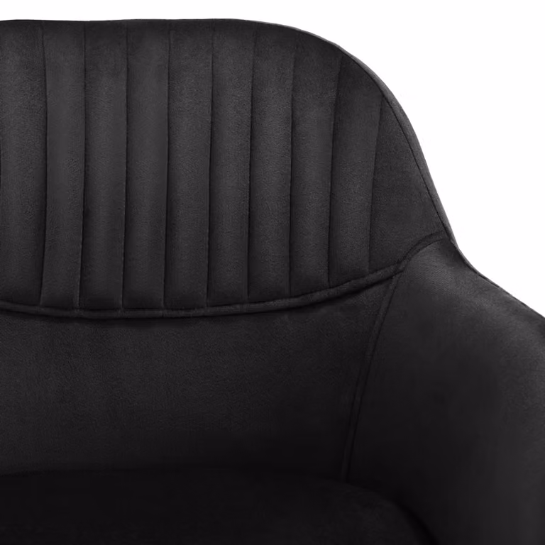 Set di 4 sedie girevoli TecTake GmbH in velluto nero con imbottitura spessa e base moderna