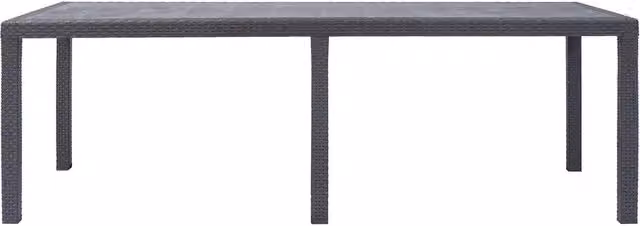 Tavolo da giardino rettangolare vidaXL in plastica stile rattan, marrone e grigio, L: 220 cm, P: 90 cm, H: 72 cm – 1