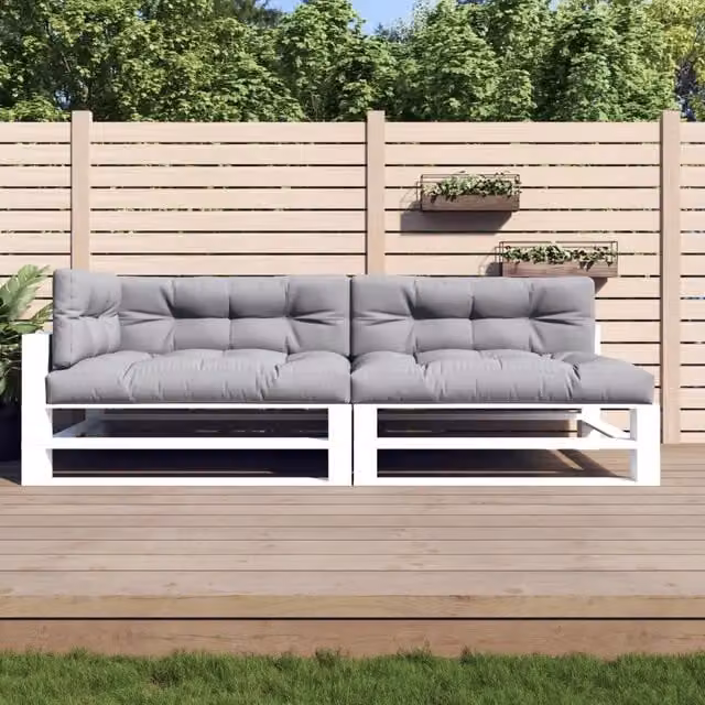 Set di 5 cuscini per pallet vidaXL grigi in poliestere resistente all'acqua e ai raggi UV L: 120 cm, P: 80 cm, H: 12 cm
