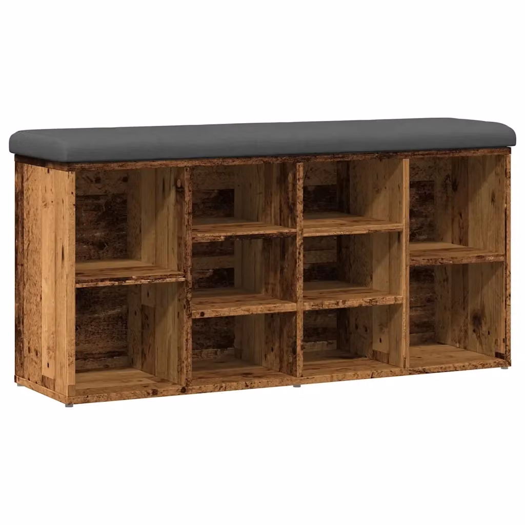 Panca Scarpiera e Sgabello Design Mania in Legno e MDF, Colore Marrone e Grigio, L 110 x P 32 x H 50 cm – 2