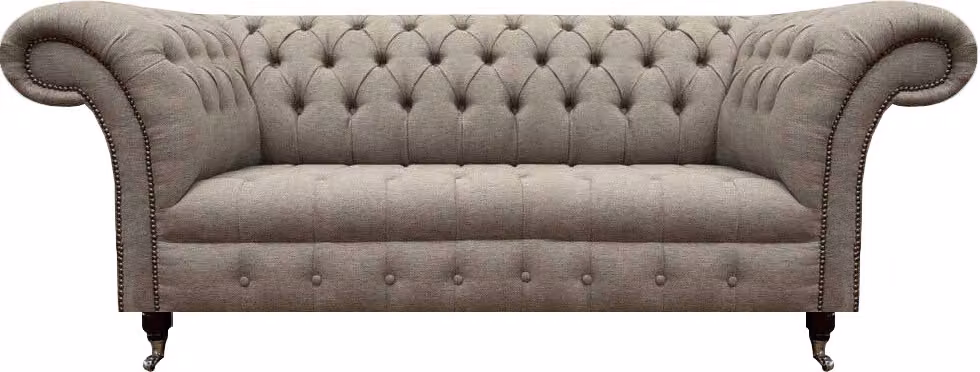 Polstermöbel Wohnzimmer Dreisitzer Sofa Couch Textil Einrichtung Chesterfield