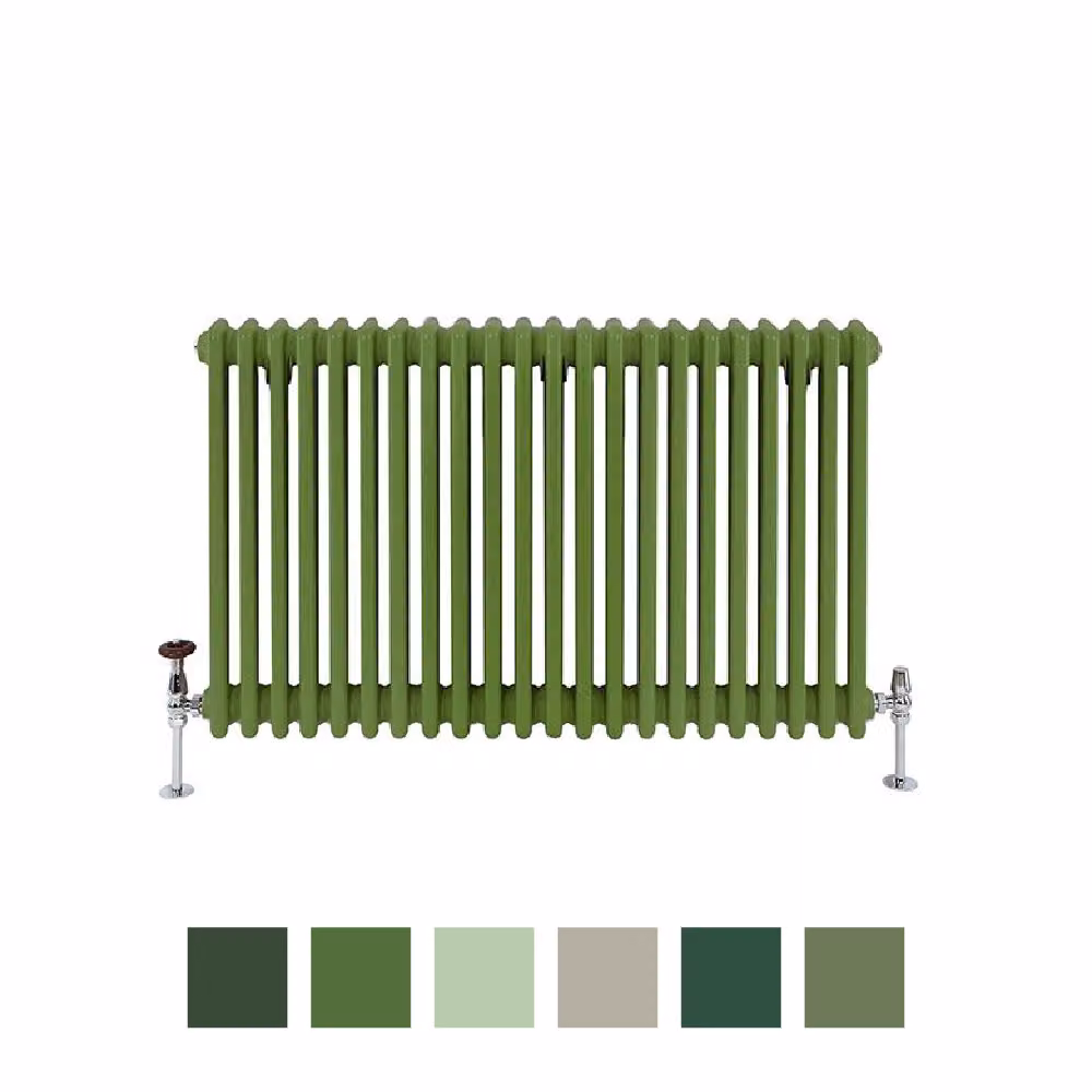 Radiatore Tradizionale a Tripla  Colonna Orizzontale Verde (Fern Green)  - 600mm x 425mm - Regent