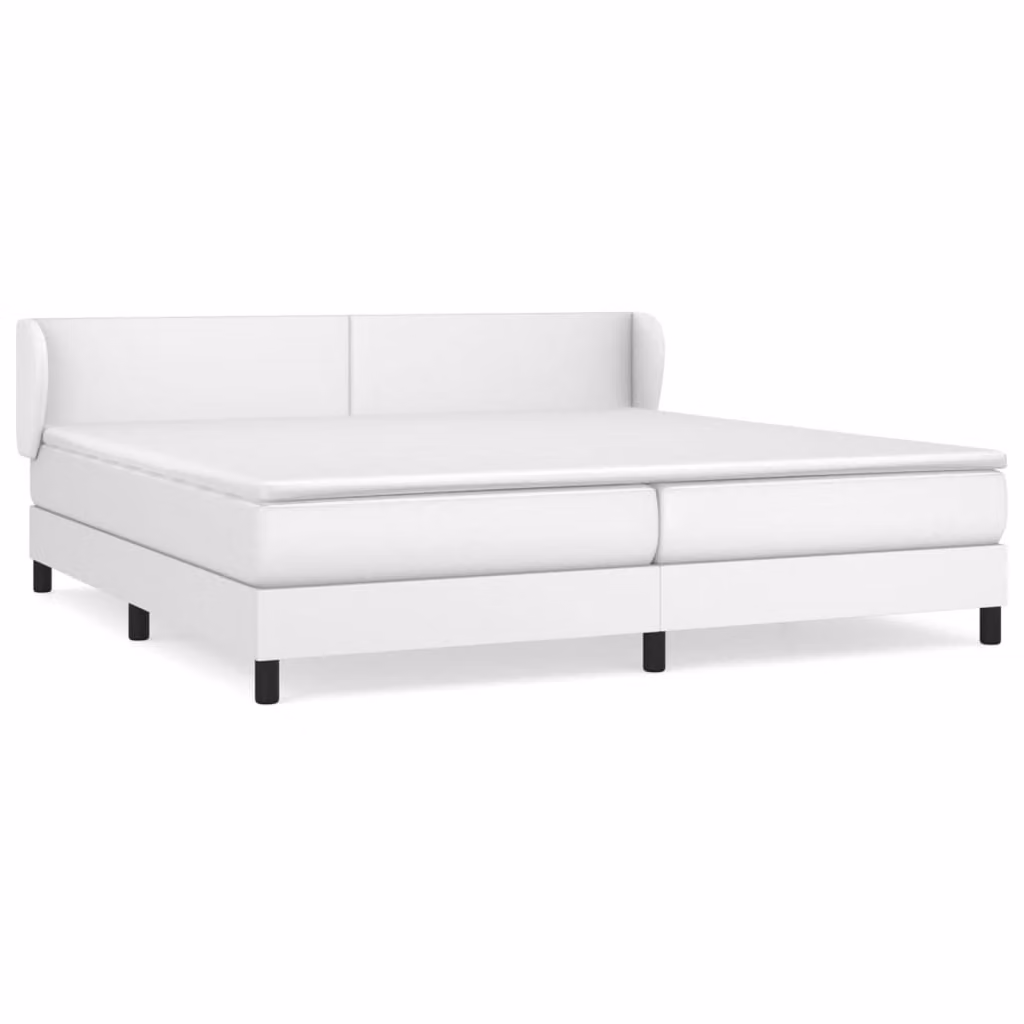 Giroletto a Molle con Materasso Bianco 200x200cm in Pelle finta