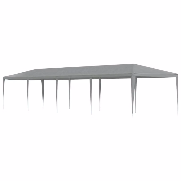 Tenda Party vidaXL Grigio chiaro in PE e Acciaio L: 1200 cm, P: 300 cm, H: 255 cm