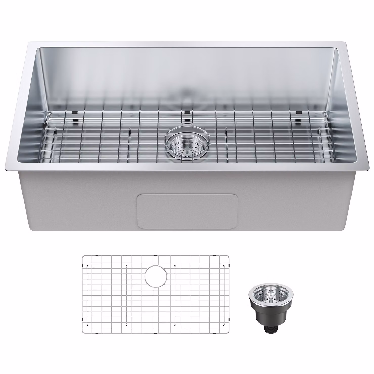 VEVOR 763 x 433 mm lavello da cucina da incasso, lavello sottopiano con vasca singola e accessori, lavello per lavastoviglie domestica per luogo di lavoro, casa mobile, lavello per preparazione cucina e bar