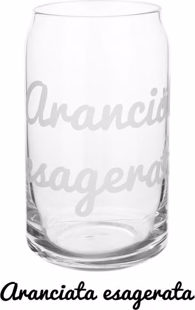 Bicchiere Tumbler in Vetro Trasparente KASANOVA con Scritta Arancia esagerata da 470 ml