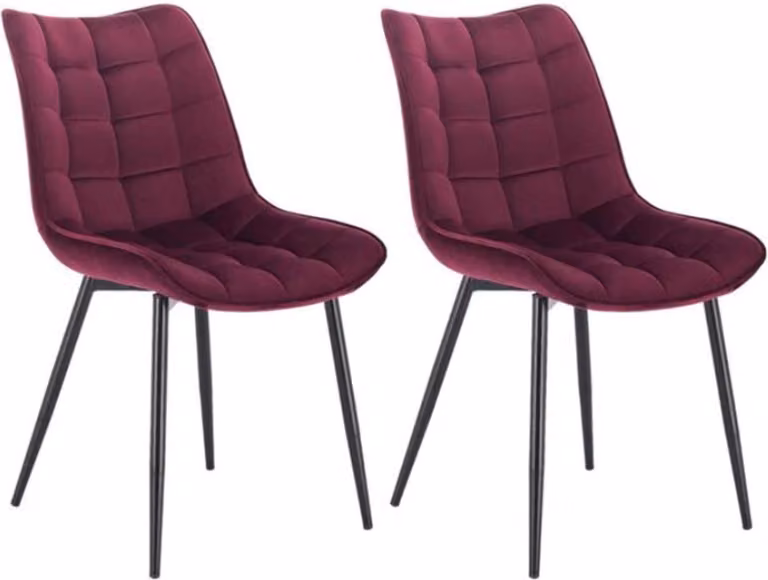 Happyment sedie per sala da pranzo - velluto bordeaux - sedie da soggiorno - sedie da cucina - seduta a secchiello - set di 2, 4 o 6 sedie