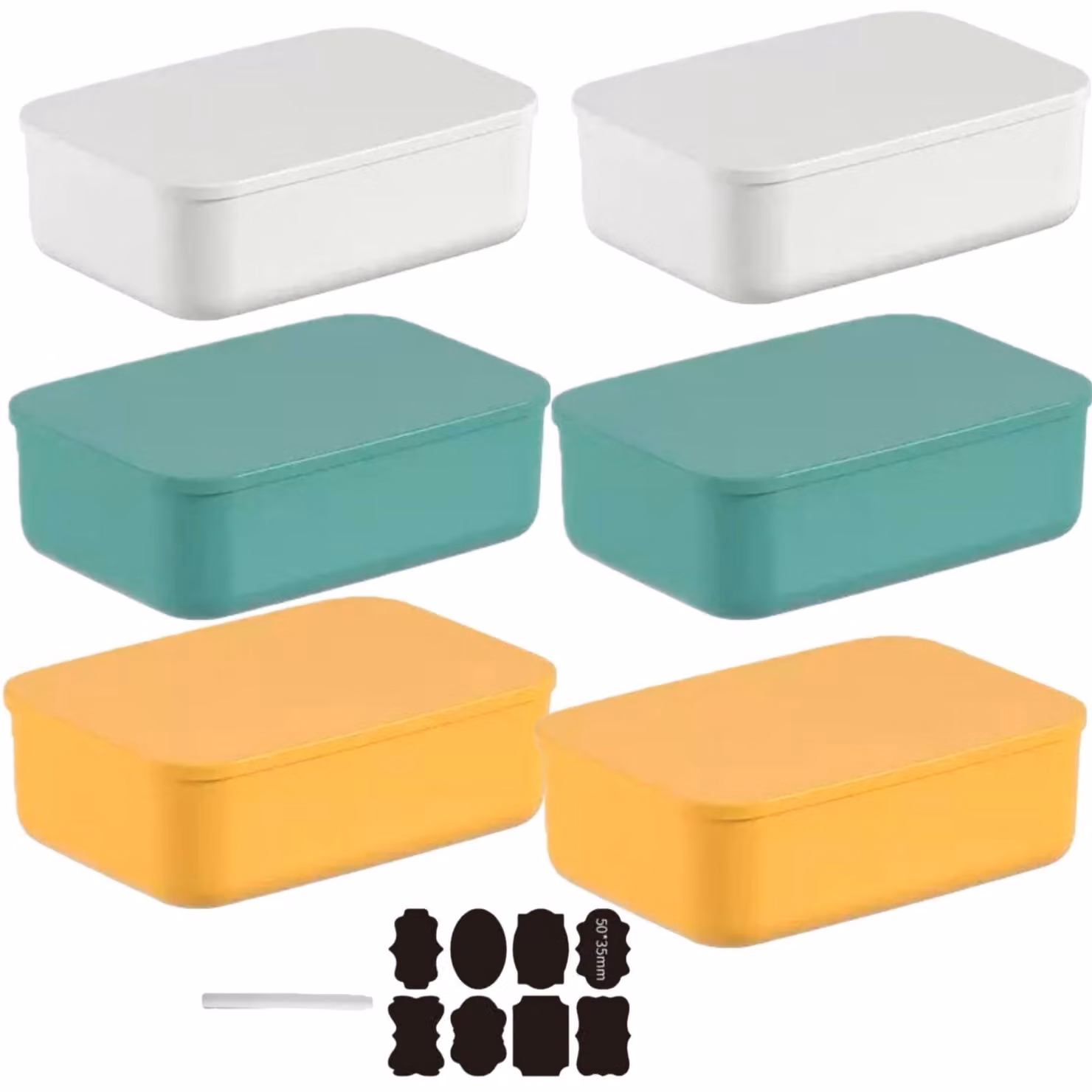 Set di 6 contenitori con coperchio - Impilabili e multifunzionali