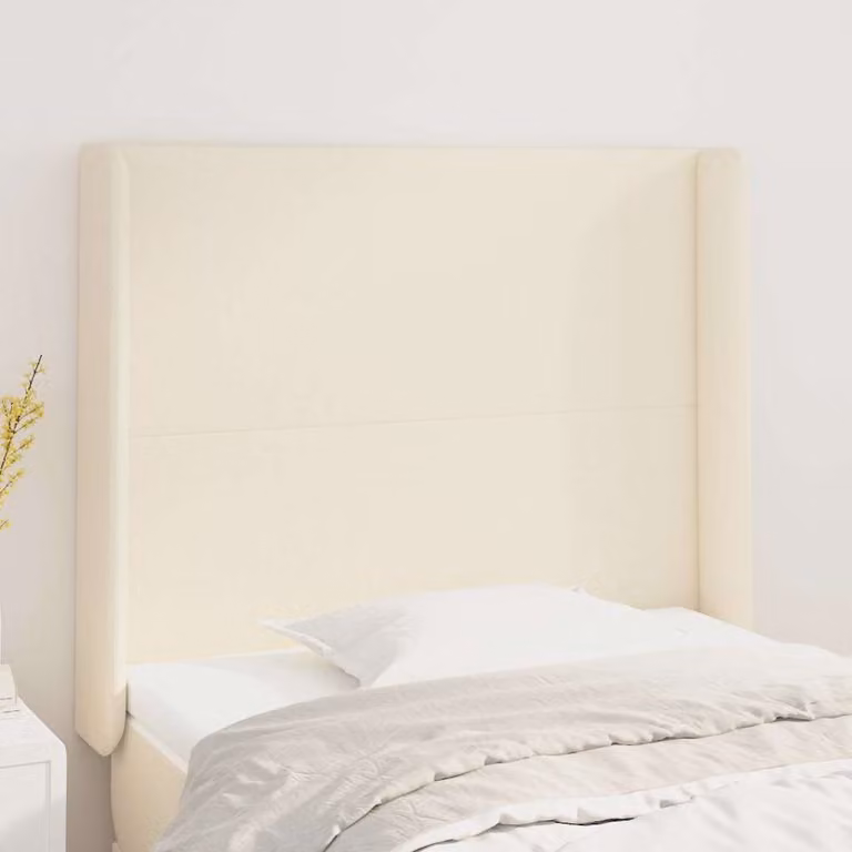 Testiera ad orecchio vidaXL in similpelle beige, L: 103 cm, P: 16 cm, H: 118-128 cm