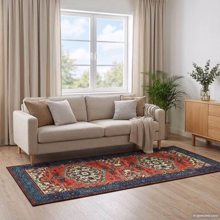 vidaXL Tappeto ORIZ Rosso 80 x 200 cm 100% Poliestere