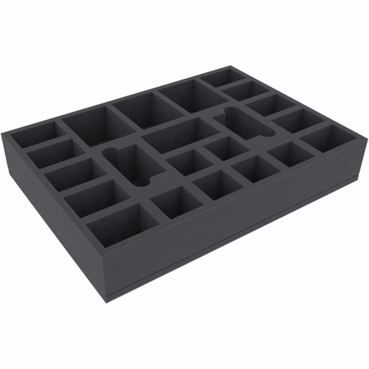 Inserto in schiuma con 22 scomparti, 420x300x70 mm, per giochi da tavolo e miniature