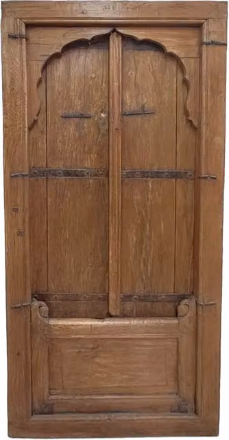 Finestra in legno Wanderlust Deco con finitura artigianale marrone, L: 78 cm, P: 10 cm, H: 169 cm