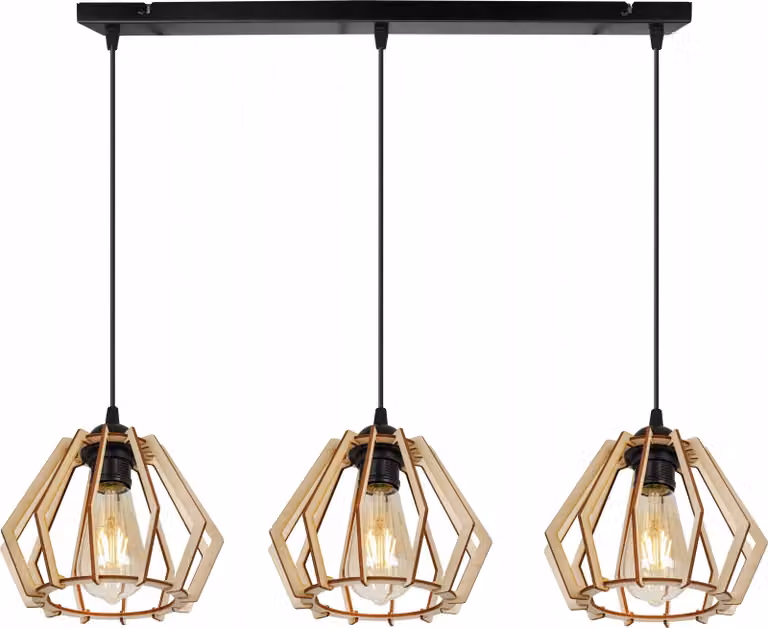 Moderna Lampada A Sospensione A Led In Legno