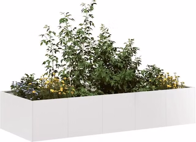 Fioriera-Vaso-Contenitore per Piante 200x80x40 cm in Acciaio Inox