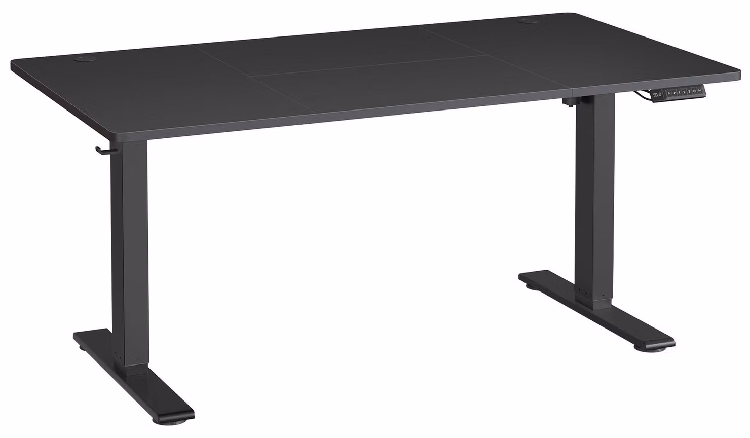 Scrivania regolabile in altezza elettricamente, con porta USB-C e sistema di gestione dei cavi | Colore: nero | Dimensioni: 140x80x72-120 cm