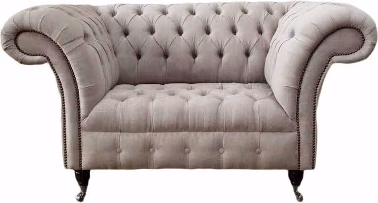 Chesterfield Textil Polster Sessel 1 Sitzer Sofas Design Luxus Stoffsofas
