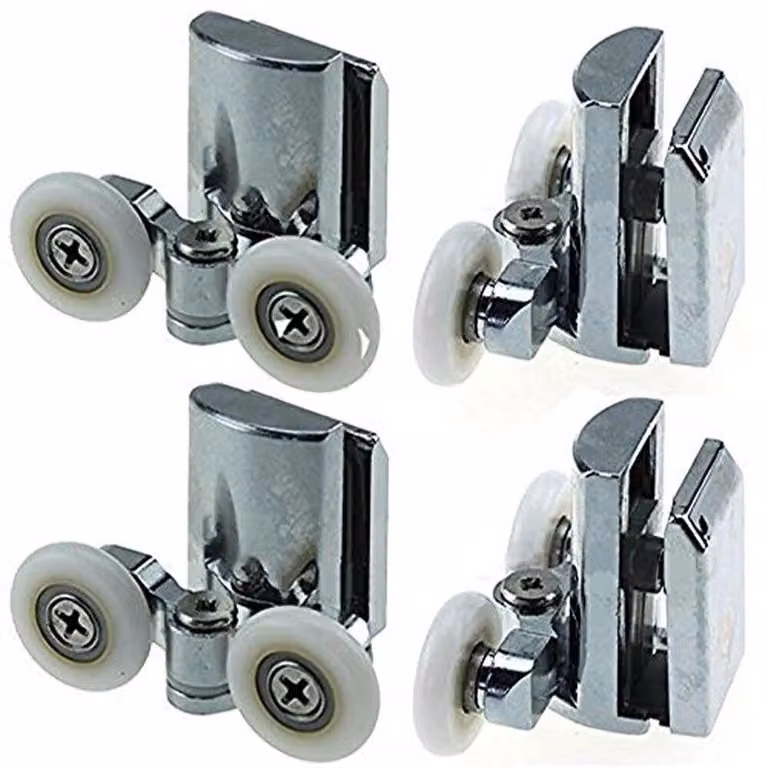 Solidchoice - Set di 4 rotelle in acciaio inossidabile per porte doccia