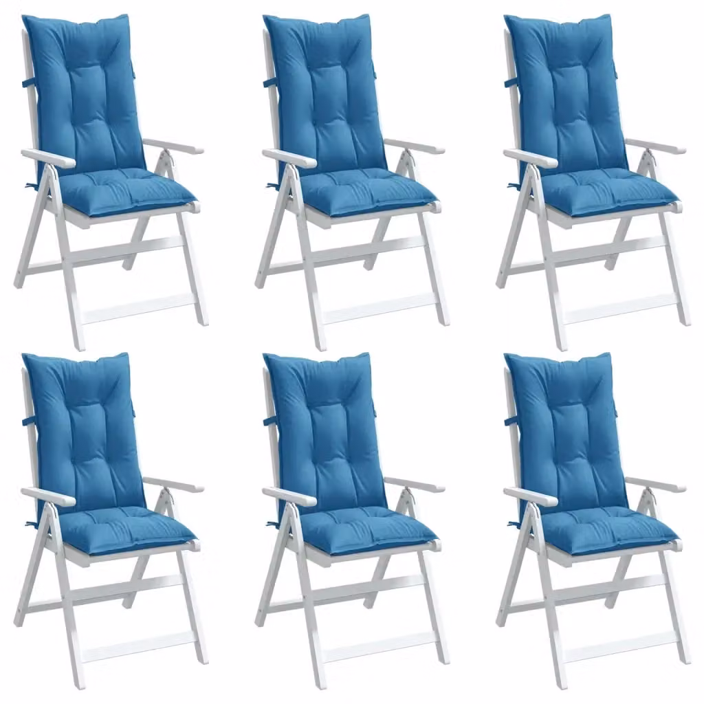 Cuscini per Sedia Schiena Alta M¨¦lange Blu in Tessuto di Poliestere L: 120 cm, P: 50 cm, H: 7 cm – 2