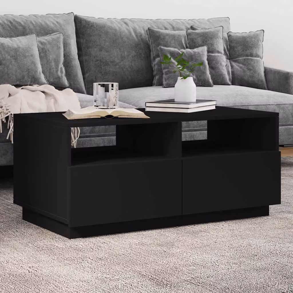 vidaXL Tavolino da Soggiorno Moderno Nero L: 90 cm, P: 49 cm, H: 40 cm