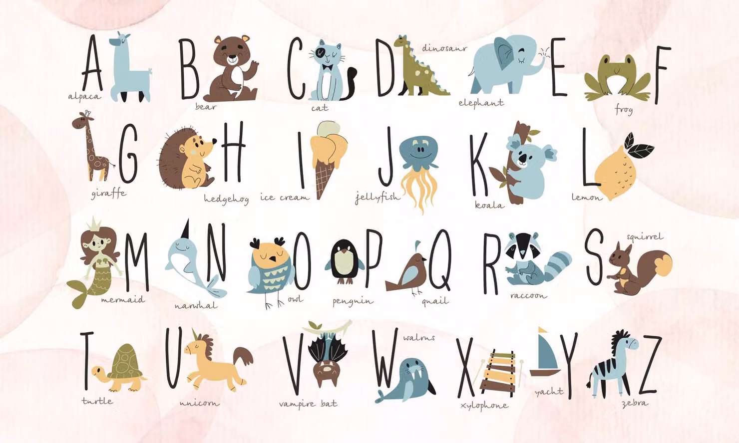 Copertura magnetica Education Tappetino decorativo per radiatori Alphabet 60x100
