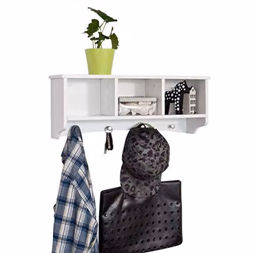 SoBuy Portachiavi da parete con 4 ganci 60x15x23cm per ingresso