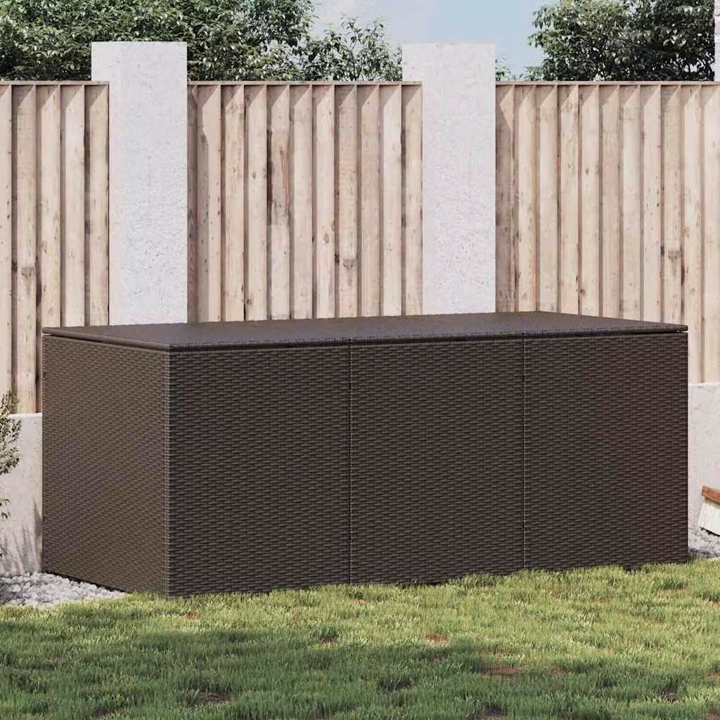 vidaXL Baule da Giardino in Polyrattan Marrone L/P/H: 180 x 90 x 70 cm – 1
