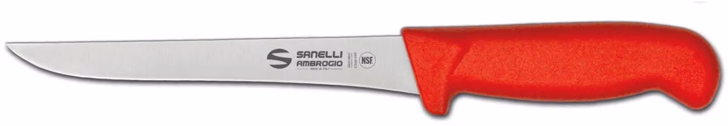 Coltello disosso stretto cm 18 rosso linea Supra di Sanelli Ambrogio