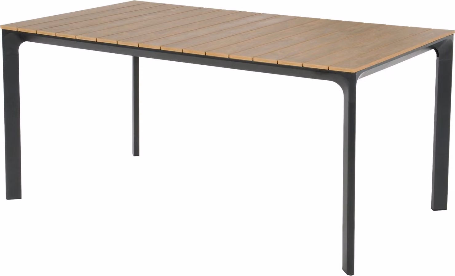 Tavolo da giardino - 160x90cm - Alluminio e Polywood - Finitura effetto teak