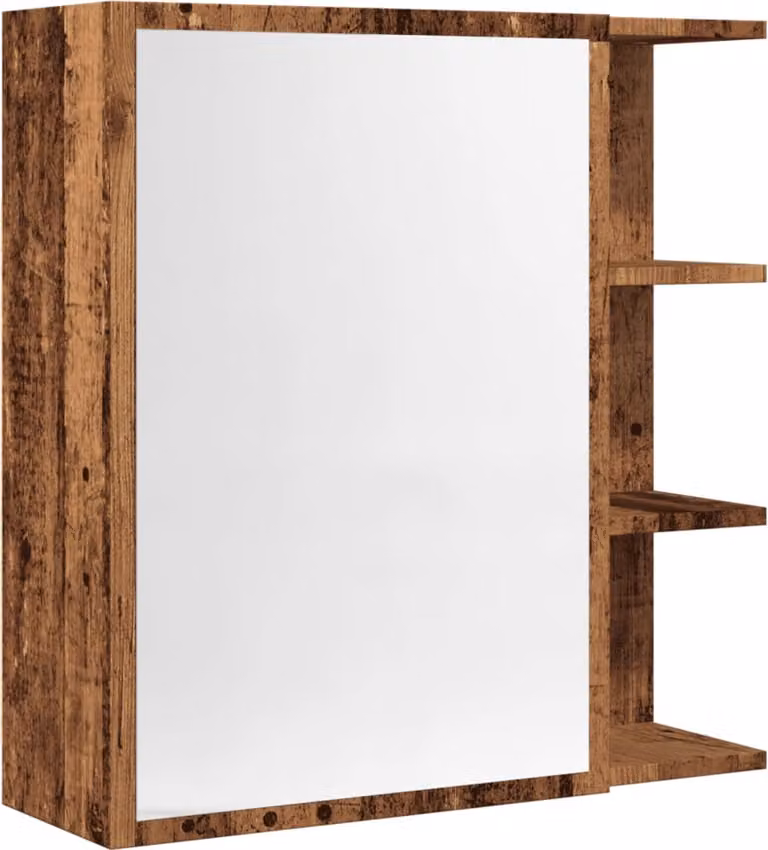 Mobile da Bagno a Specchio Legno Antico 62,5x20,5x64 cm Legno