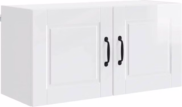 Armadio da cucina a parete moderno con ripiani 80 x 31 x 40 cm elegante finitura in legno ingegnerizzato bianco lucido 02_0054284