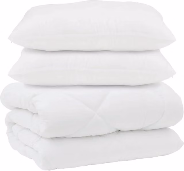 Set Piumone e Cuscini 3 Pezzi Bianco in Microfibra e Piuma d'Oca Extra Warm L 240 x P 220 cm